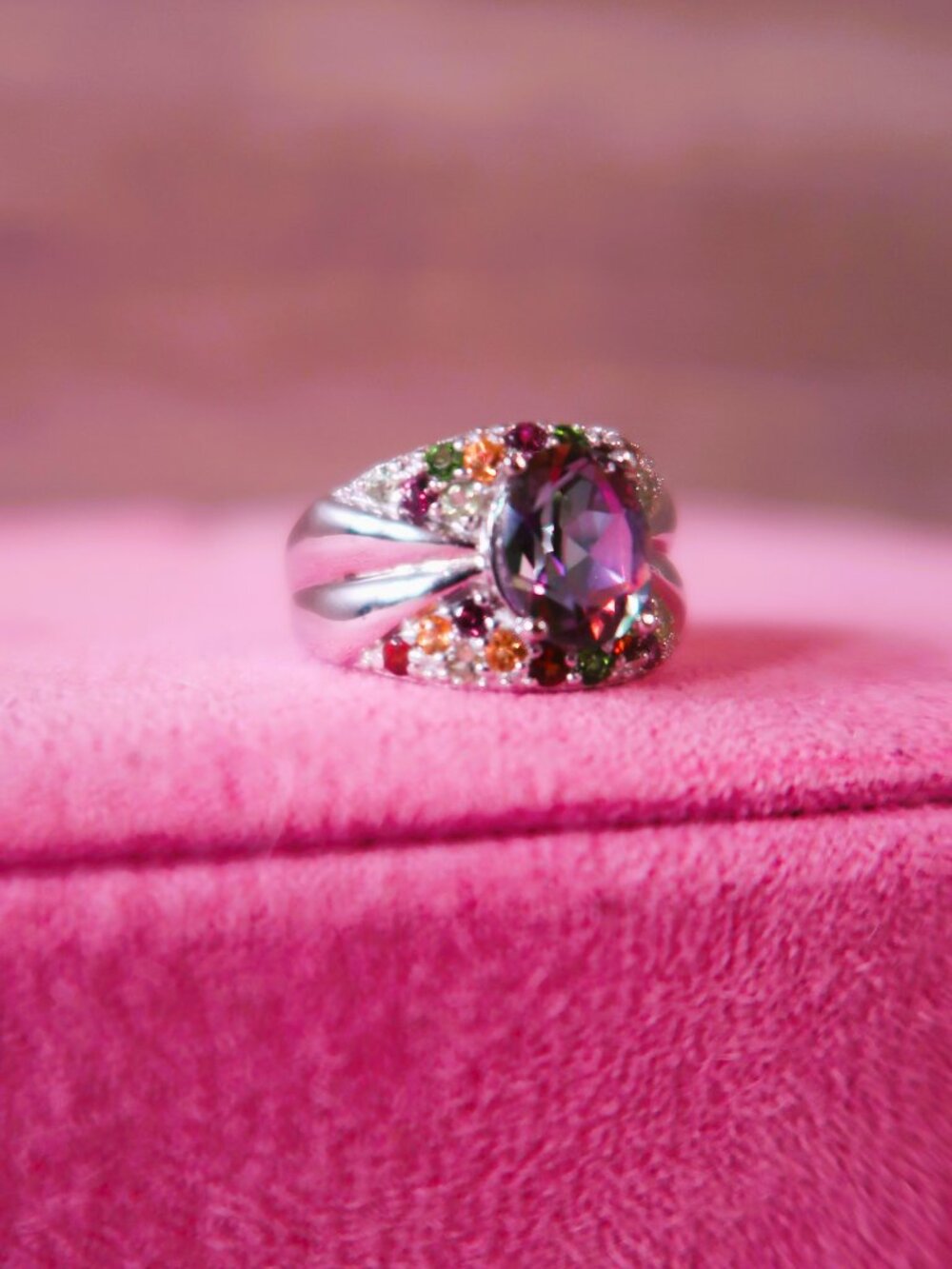 Stare at my Gemstone Rainbow Mystic Topaz Silver Sterling Stamped 925 Ring